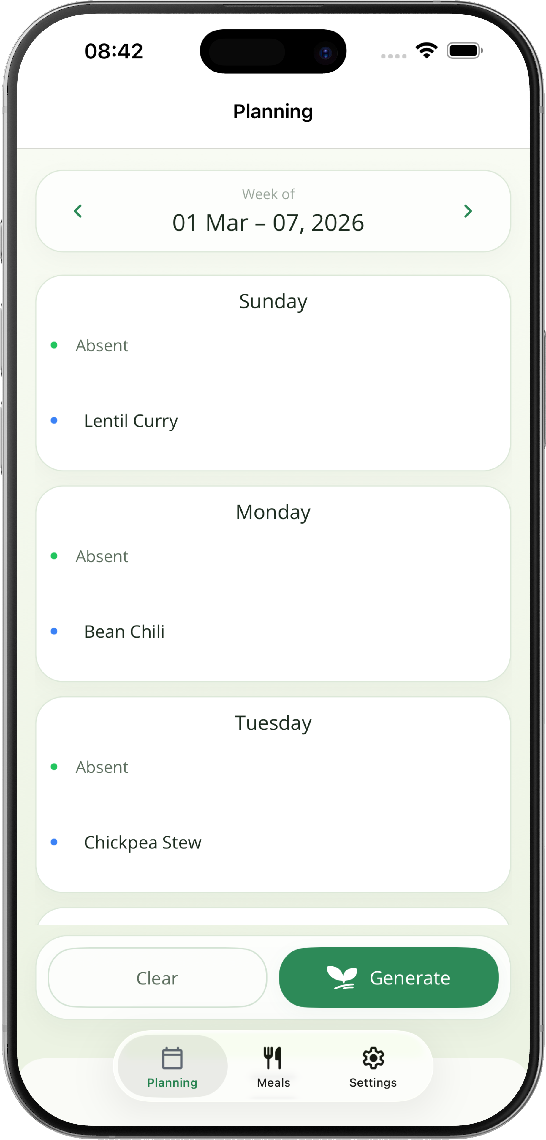 NextMeal on iPhone